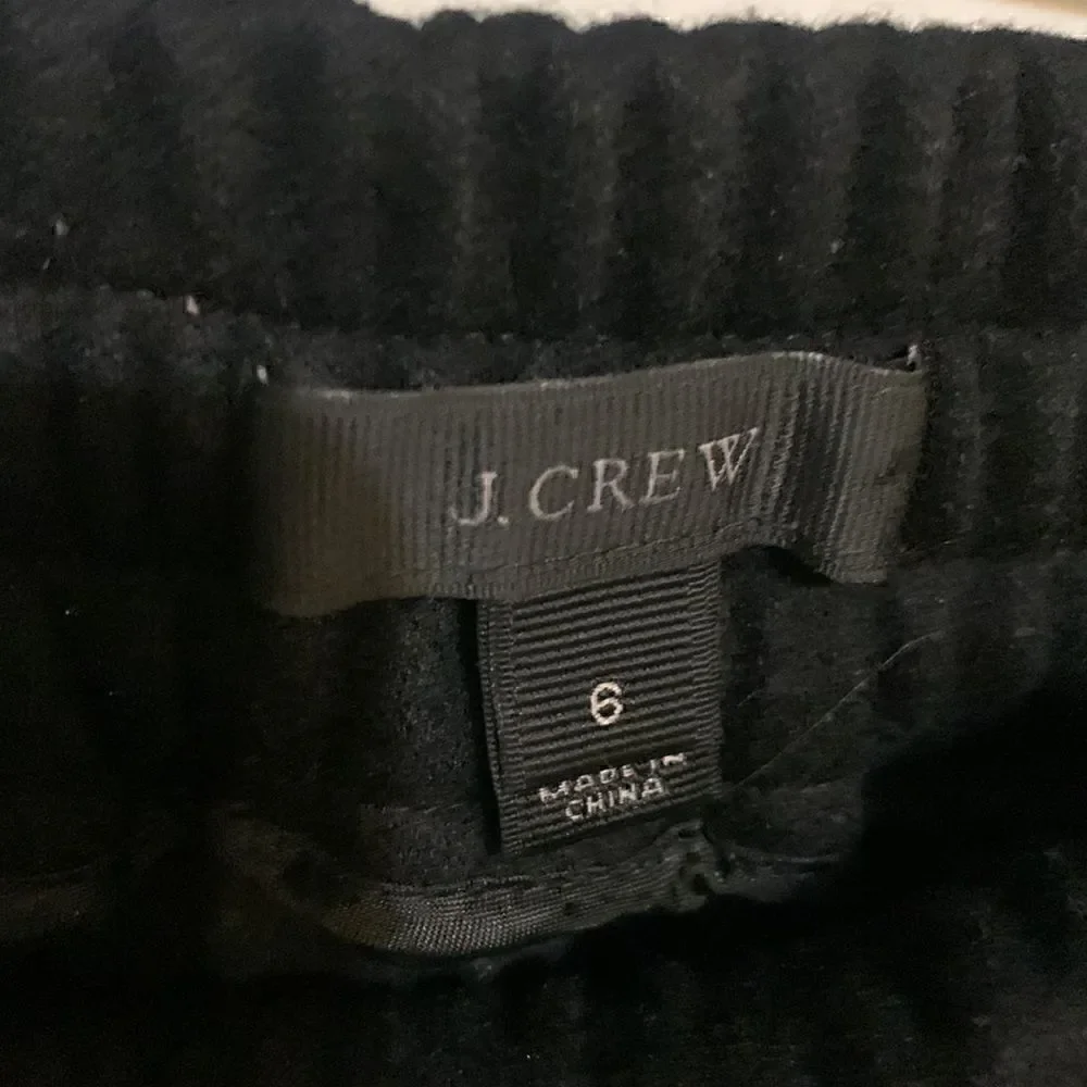 J. Crew EUC black elastic waist thick pants Size 6